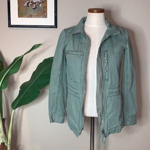 Madewell Full Zip Fleet Utility Jacket, Army Green, Size XS
